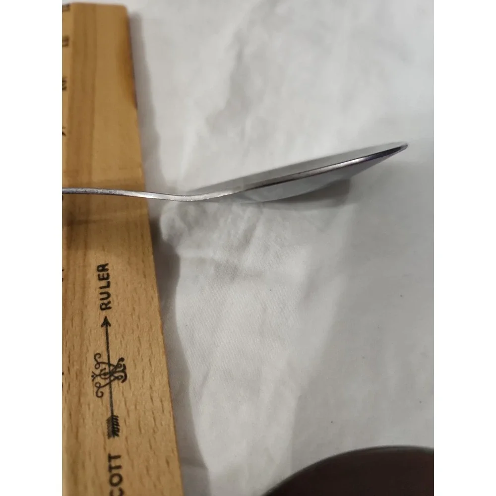 Vintage Mid Century Modern‎ Stainless Steel Wood Handle Salad Serving Set Japan